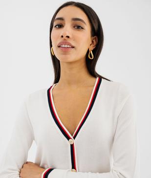 Gilet en maille fine et souple  bandes colorées femme vue3 - LULU CASTAGNETTE GEMO FOR GOOD - GEMO