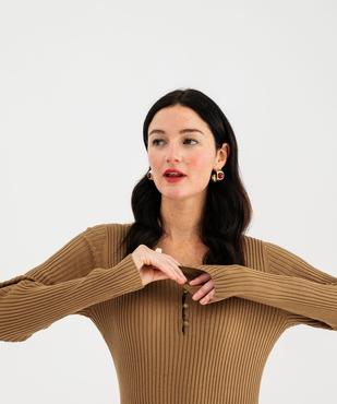 Robe pull longue coupe ajustée femme vue2 - GEMO 4G FEMME - GEMO