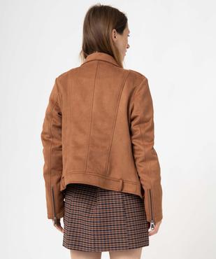 Blouson esprit motard en suédine femme vue3 - GEMO(FEMME PAP) - GEMO