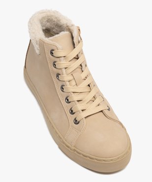 Baskets femme mid-cut unies avec col fourré et à zip vue5 - FOLLOW ME G4G - GEMO