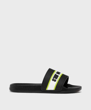 Mules de plage avec message sur la bride garçon vue1 - GEMO (PLAGE) - GEMO