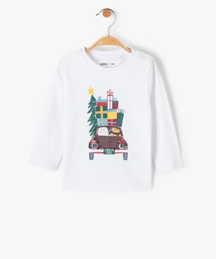 Tee-shirt bébé à manches longues avec motifs de Noël  vue1 - GEMO(BEBE DEBT) - GEMO