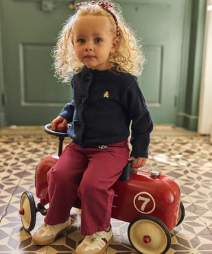 Jean coloré avec ceinture fantaisie bébé fille - LuluCastagnette vue4 - LULU CASTAGNETTE G4G D - GEMO