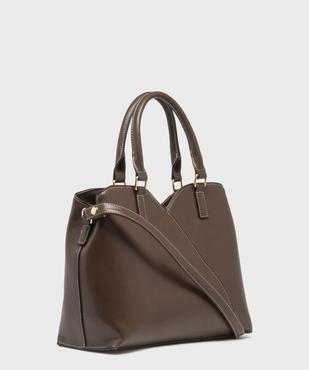 Sac à main bi-matière avec pampille pochette femme vue2 - GEMO (ACCESS) - GEMO