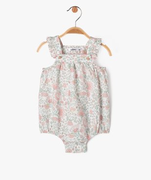 Combishort à bretelles à motifs fleuris bébé fille vue1 - GEMO(BB COUCHE) - GEMO
