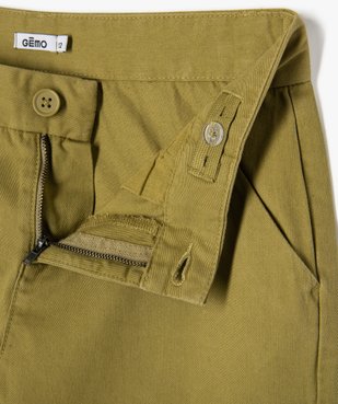 Bermuda coupe chino regular en toile de coton garçon vue2 - GEMO 4G GARCON - GEMO