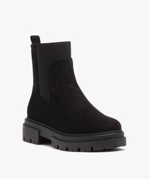 Boots en suédine, à tige élastique et semelle crantée vue2 - GEMO (CASUAL) - GEMO