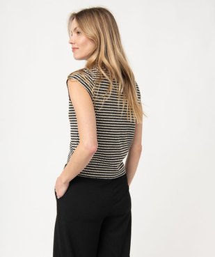 Tee-shirt à manches courtes avec dos fantaisie femme vue3 - GEMO(FEMME PAP) - GEMO