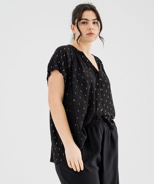 Blouse à manches courtes à motifs pailletés femme grande taille vue1 - GEMO (G TAILLE) - GEMO