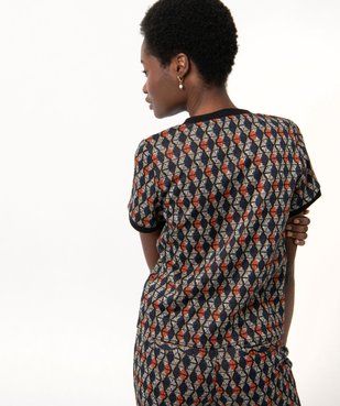 Tee-shirt à manches courtes imprimé femme vue3 - GEMO(FEMME PAP) - GEMO