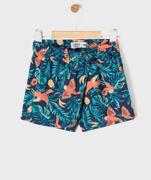 Jupe short fluide imprimé tropical bébé fille vue1 - GEMO 4G BEBE - GEMO