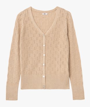Gilet femme à col V en fine maille fantaisie  vue4 - GEMO(FEMME PAP) - GEMO
