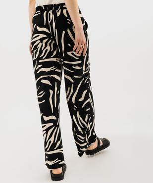 Pantalon fluide imprimé coupe large femme vue3 - GEMO 4G FEMME - GEMO