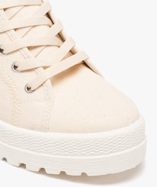 Tennis femme mid-cut en toile unie à talon et semelle crantée vue7 - GEMO (SPORTSWR) - GEMO