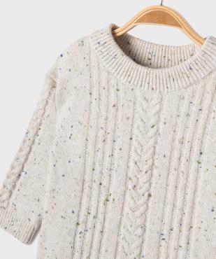 Pull torsadé en maille mouchetée bébé garçon vue2 - GEMO(BEBE DEBT) - GEMO