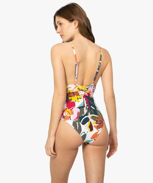 Maillot de bain femme une pièce multicolore avec ceinture vue3 - GEMO (PLAGE) - GEMO