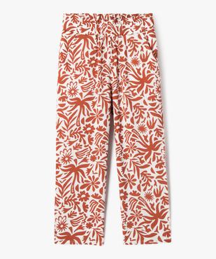 Pantalon fluide imprimé en viscose fille vue1 - GEMO 4G FILLE - GEMO