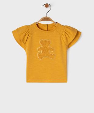 Tee-shirt manches courtes à volants bébé fille - LuluCastagnette vue1 - LULU CASTAGNETTE GEMO FOR GOOD - GEMO