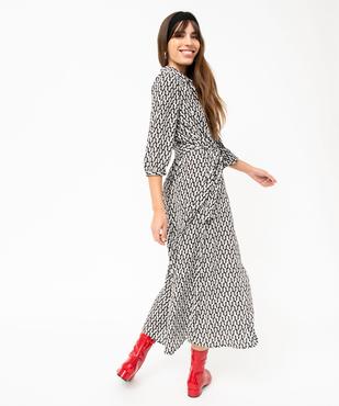 Robe chemise longue à manches 3/4 femme vue4 - GEMO 4G FEMME - GEMO