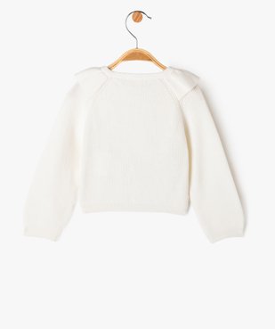 Gilet en coton avec volants sur le col bébé fille vue3 - GEMO(BEBE DEBT) - GEMO