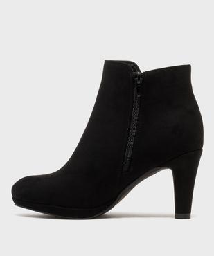 Boots à talon fin et petite plateforme en suédine femme - Valentina Baldano vue3 - VALENTINA BALDA - GEMO
