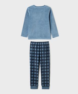 Pyjama en velours à carreaux garçon vue4 - GEMO 4G GARCON - GEMO