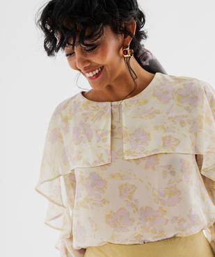 Blouse manches longues en voile fleur femme vue2 - GEMO(FEMME PAP) - GEMO