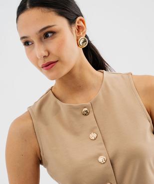 Gilet de costume sans manches à boutons dorés femme vue2 - GEMO(FEMME PAP) - GEMO