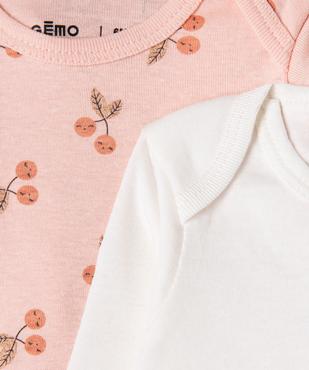 Body à manches longues à motifs cerises bébé fille (lot de 3) vue3 - GEMO 4G BEBE - GEMO