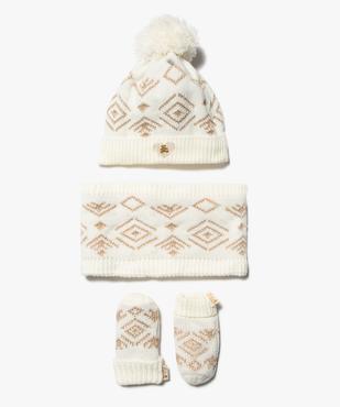 Ensemble bébé fille 3 pièces : moufles, bonnet et snood à fil pailleté - LuluCastagnette vue1 - LULUCASTAGNETTE - GEMO