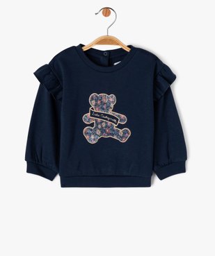 Sweat à motif avec volants sur les épaules bébé fille - LuluCastagnette vue1 - LULUCASTAGNETTE - GEMO