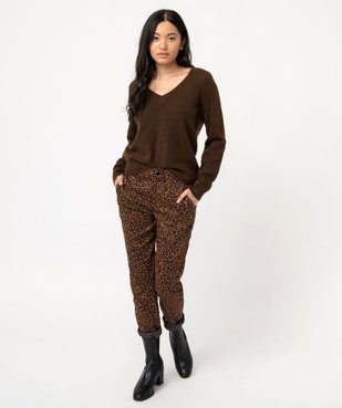 Pull femme à grand col V fantaisie vue5 - GEMO(FEMME PAP) - GEMO