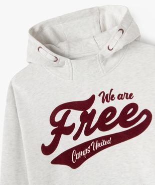 Sweat à capuche avec inscription velours garçon - Camps United vue2 - CAMPS - GEMO