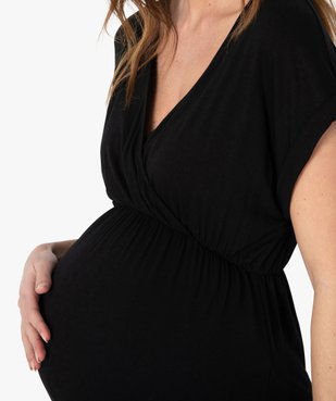 Robe de grossesse longue à manches courtes vue2 - GEMO (MATER) - GEMO