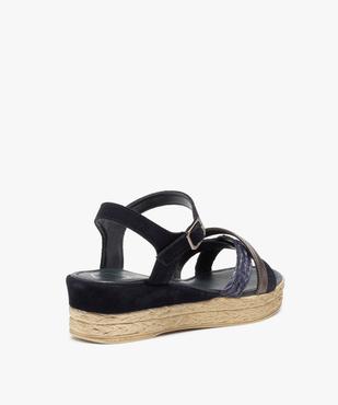 Sandales femme compensées à brides croisées - Tanéo vue4 - TANEO - GEMO