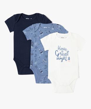 Bodies bébé à manches courtes thème espace (lot de 3) vue1 - GEMO 4G BEBE - GEMO