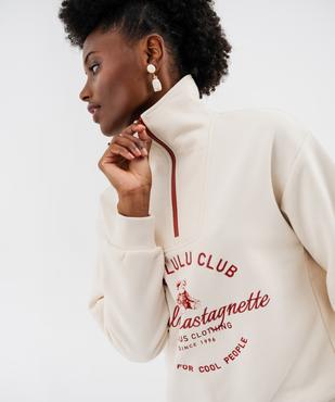 Sweat col montant zippé femme - LuluCastagnette vue2 - LULU CASTAGNETTE G4G D - GEMO