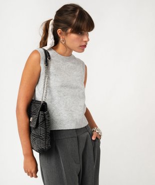 Pull sans manches coupe courte femme vue1 - GEMO(FEMME PAP) - GEMO