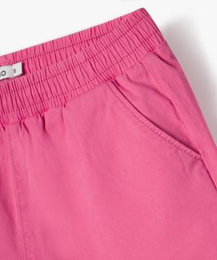 Short ample avec taille élastique en coton stretch fille vue2 - GEMO (ENFANT) - GEMO