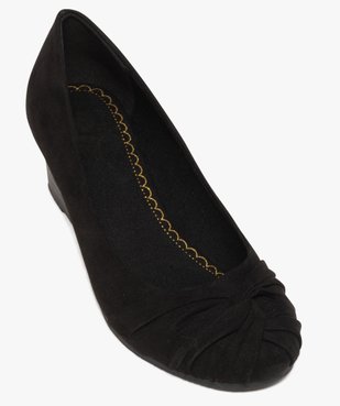 Ballerines femme en suédine à talon compensé et bout drapé vue5 - VALENTINA BALDA - GEMO
