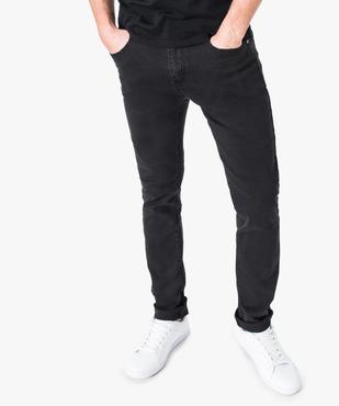 Jean slim taille basse uni en toile légère vue1 - GEMO (HOMME) - GEMO