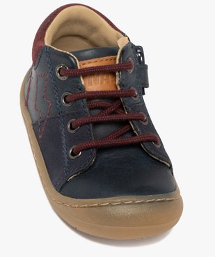 Chaussures premiers pas bébé garçon à zip et à lacets détail éclair surpiqué - NA! vue6 - NA! - GEMO