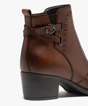 Boots femme en cuir à talon carré et à zip - Taneo vue6 - TANEO - GEMO