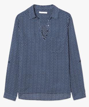 Blouse femme fluide à motifs et col v à boutons vue4 - GEMO(FEMME PAP) - GEMO