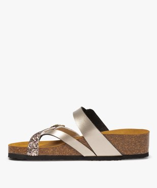 Mules femme avec brides scintillantes et pailletées vue3 - GEMO (CASUAL) - GEMO