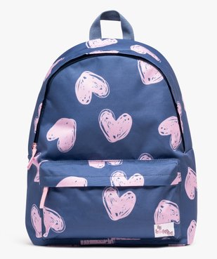 Sac à dos en toile à motifs coeurs fille vue1 - GEMO (ENFANT) - GEMO
