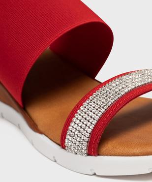 Mules à talon compensé, semelle sport et brides élastiques à strass femme vue6 - VALENTINA BALDA - GEMO