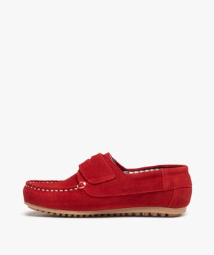 Mocassins garçon dessus cuir retourné fermeture scratch vue3 - GEMO (ENFANT) - GEMO