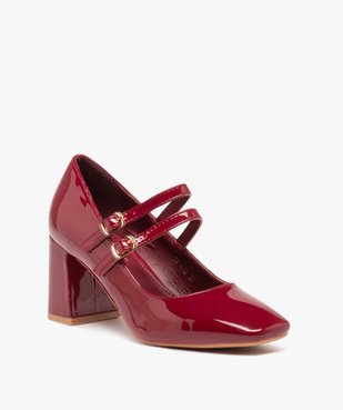 Escarpins femme babies vernis à bout carré et talon flare vue2 - SANS MARQUE - GEMO