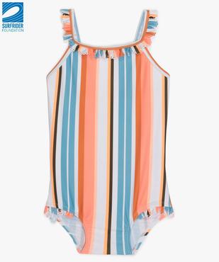 Maillot de bain bébé fille 1 pièce à rayures multicolores en polyester recyclé - Gémo x Surfrider  vue1 - SURFRIDER DTR - GEMO